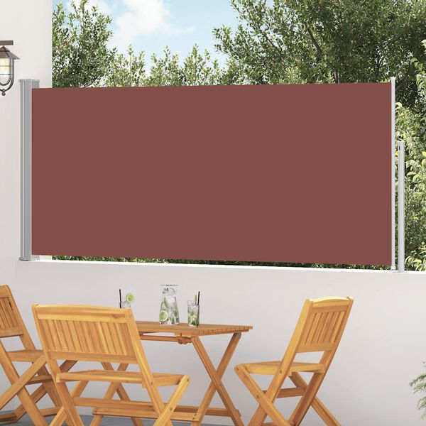 vidaXL Ausziehbare Seitenmarkise 120x300 cm Braun