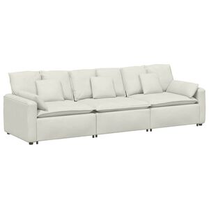 vidaXL Modulares Sofa mit Kissen Cream