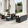 vidaXL Gartensofa-set mit Kissen 8 pcs Schwarz Poly-Rattan