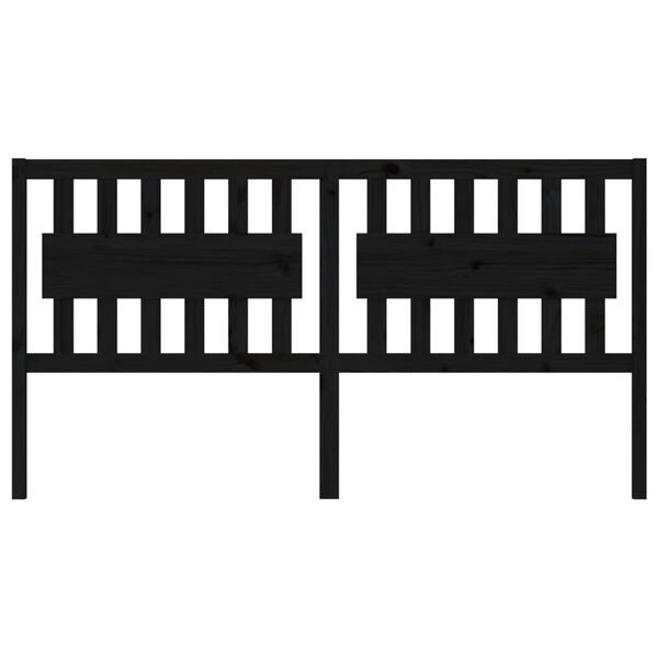 vidaXL Bett-Kopfteil Schwarz 185,5x4x100 cm Massivholz Kiefer
