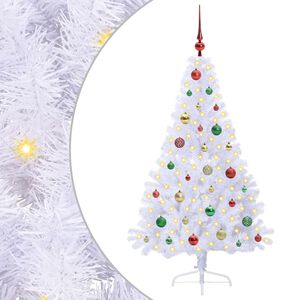 vidaXL K&uuml;nstlicher Weihnachtsbaum Wei&szlig; 150 cm PVC und Stahl