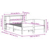 vidaXL Massivholzbett mit Regal ohne Matratze Wachsbraun 135x190 cm
