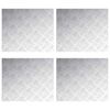 vidaXL Treppe Tritt Rechtwinklig 4 pcs Silber 60 x 50 cm Aluminium