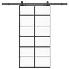 vidaXL Schiebet&uuml;r mit Beschlag Schwarz 90x205 cm ESG-Glas