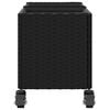 vidaXL Hochbeet mit Rollen & 3 F&auml;chern Schwarz 107x32x38cm Poly Rattan