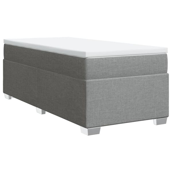 vidaXL Boxspringbett mit Matratze Hellgrau 80x200 cm Stoff