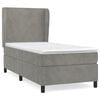 vidaXL Boxspringbett mit Matratze Hellgrau 100x200 cm Samt