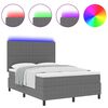 vidaXL Boxspringbett Hellgrau und Wei&szlig; 203 x 144 x 128 cm Cordstoff