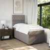 vidaXL Boxspringbett mit Matratze Taupe 90x190 cm Stoff
