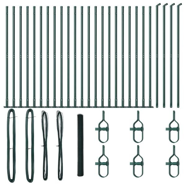 vidaXL Zaunpfosten Gr&uuml;n 50 x 1,4 m (13 mm Maschenweite) Stahl und PVC