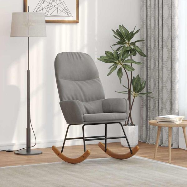 vidaXL Schaukelstuhl Hellgrau Samt