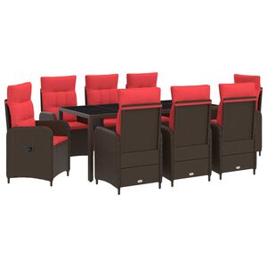 vidaXL Outdoortisch-Set 9 stk. Poly-Rattan
