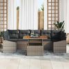 vidaXL Garten-Sofa-Set mit Kissen mit Speicher 8 pcs Grau
