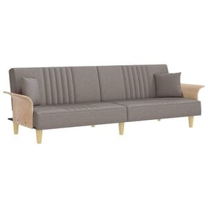 vidaXL Schlafsofa mit Armlehnen Taupe Stoff