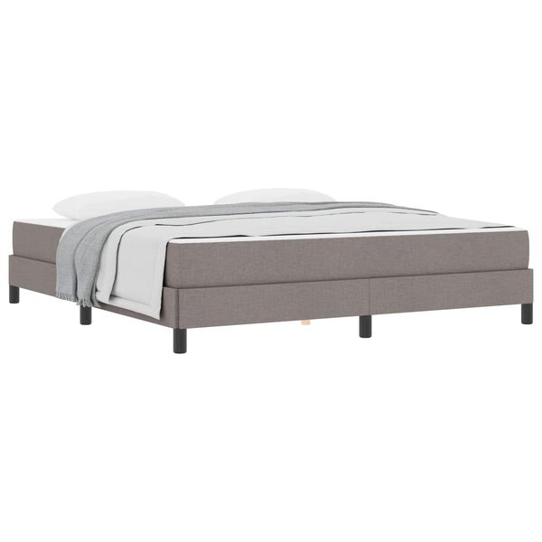 vidaXL Boxspringbett mit Matratze Taupe 180 x 200 cm Stoff
