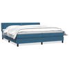 vidaXL Boxspringbett mit Matratze Dunkelblau 180x210 cm Samt