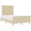 vidaXL Bettgestell mit Kopfteil Creme 120 x 190 cm Stoff