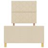 vidaXL Bettgestell mit Kopfteil Creme 100 x 200 cm Stoff