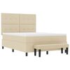 vidaXL Boxspringbett mit Matratze Creme 140 x 190 cm Stoff