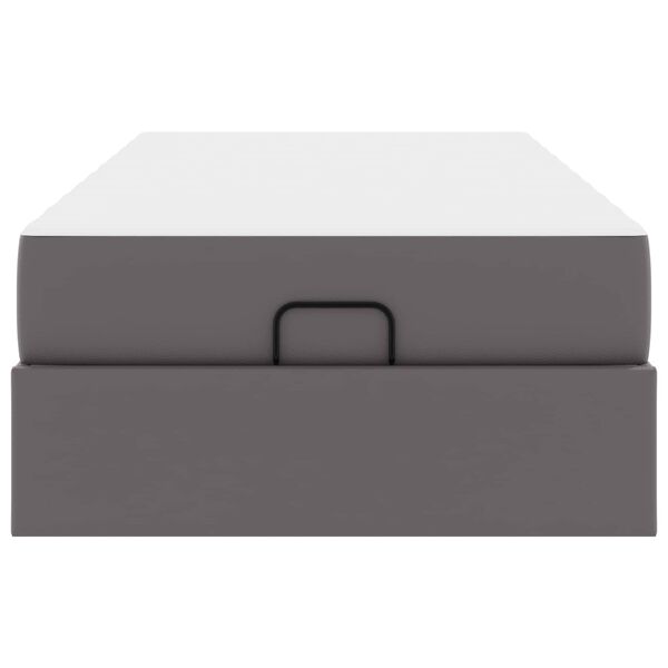 vidaXL Bettgestell mit Matratze Grau 90 x 190 cm Kunstleder