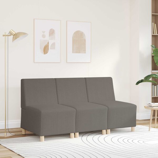 vidaXL | Modulares Armfreies Sofa | Hellgrau 55 x 74 x 82 cm Cordstoff