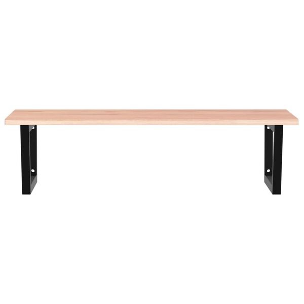 vidaXL Waschtischplatte mit Halterung Stahl und Massivholz Eiche