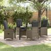 vidaXL Garten Essgruppe mit Kissen 5 pcs Grau Poly Rattan