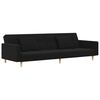 vidaXL Schlafsofa 2-Sitzer mit 2 Kissen & Hocker Schwarz Stoff