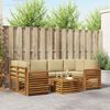vidaXL Sofagarnituren 7 pcs Natur und Beige Massivholz Akazie