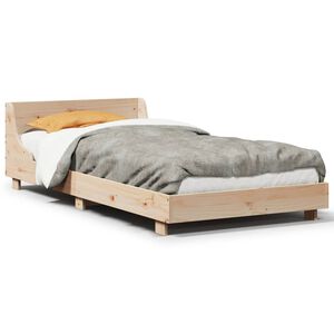 vidaXL Massivholzbett ohne Matratze 90x190 cm Kiefernholz
