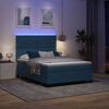 vidaXL LED Boxspringbett mit Matratze Dunkelblau 140 x 200 cm Samt