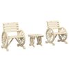 vidaXL 3-tlg. Garten-Lounge-Set Massivholz Tanne