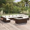 vidaXL 13-tlg. Garten-Lounge-Set mit Kissen Braun Poly Rattan