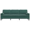 vidaXL Sofa 3-Sitzer mit Zierkissen Dunkelgrün 210 cm Samt