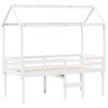 vidaXL Hochbett mit Dach Wei&szlig; 80x200 cm Massivholz Kiefer