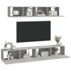 vidaXL 4-tlg. TV-Schrank-Set Betongrau Holzwerkstoff