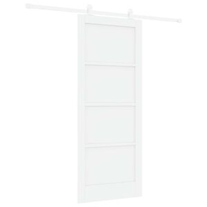 vidaXL Schiebet&uuml;r Wei&szlig; 83 x 202 cm Massives Kiefernholz