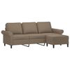 vidaXL 3-Sitzer-Sofa mit Hocker Taupe 180 cm Stoff