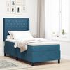 vidaXL Boxspringbett mit Matratze mit LED Blau 100 x 200 cm Samt