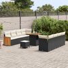 vidaXL Garten-Sofa-Set 11 pcs Schwarz und Creme 80 x 80 x 71 cm