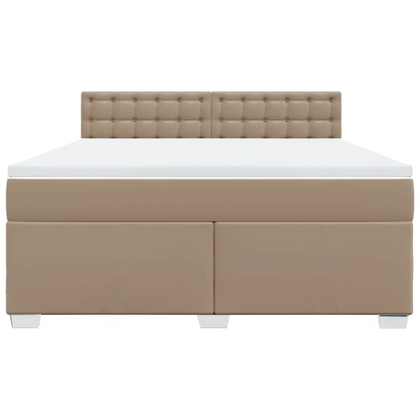 vidaXL Boxspringbett Matratze Cappuccino-Braun 180x200 cm Kunstleder