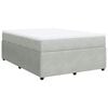 vidaXL Boxspringbett mit Matratze Hellgrau 160x200 cm Samt