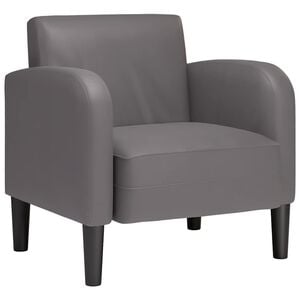 vidaXL Sessel mit Armlehnen Grau 54 cm Kunstleder