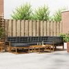 vidaXL Outdoor-Sofagarnitur mit Kissen 7 pcs Natur und Anthrazit