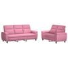 vidaXL Sofa-Set 2 pcs Rosa Stoff