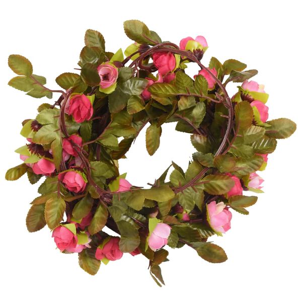vidaXL Blumengirlanden Blumen 6 Stk. Rosenrot 215 cm