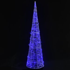 vidaXL LED-Kegel Acryl Weihnachtsdeko Pyramide Blau 120 cm