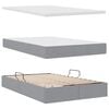 vidaXL Bett mit Stauraum und LED Hellgrau 120 x 190 cm Polyester