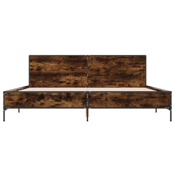 vidaXL Bettgestell R&auml;uchereiche 200x200 cm Holzwerkstoff und Metall