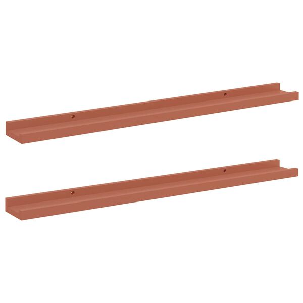 vidaXL Wandregal mit Regal 2 pcs Rot 80 x 9 x 3 cm Holzwerkstoff